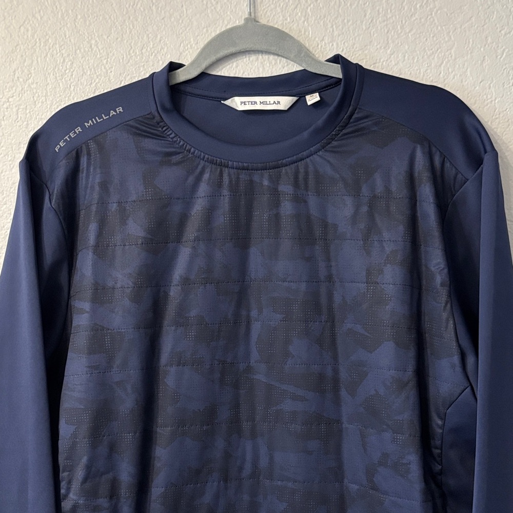 Peter Millar Crown Sport Blue Camo Quilted Pullover